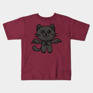 Vampire Bat Black Cat Kids T-Shirt